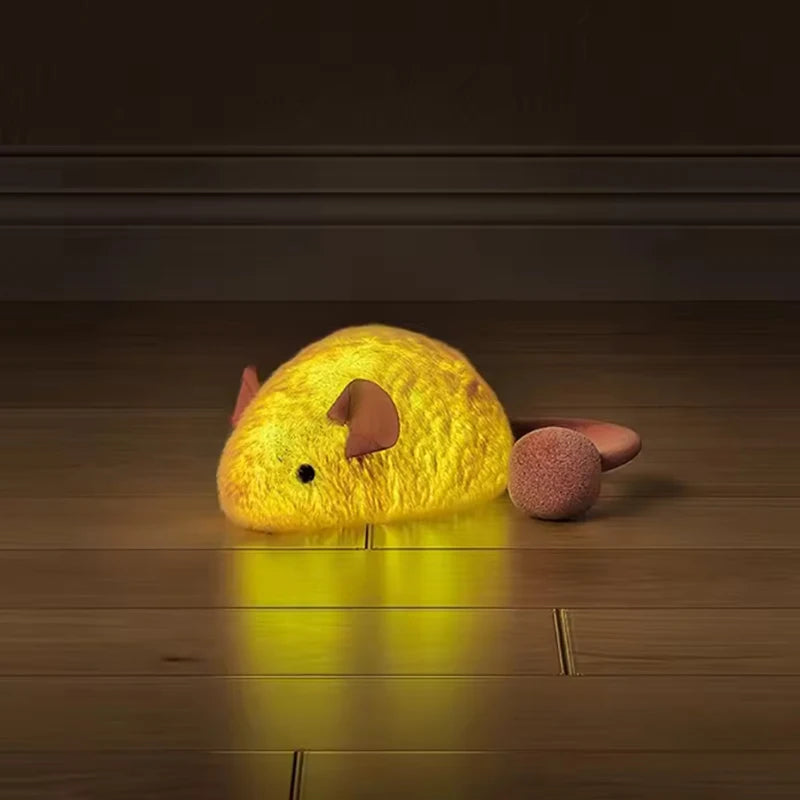 Interactive Plush Mouse Cat Toy with Night Fluorescence Simulation Mouse Cat Self Entertainment Indoor Pet Cat Toy