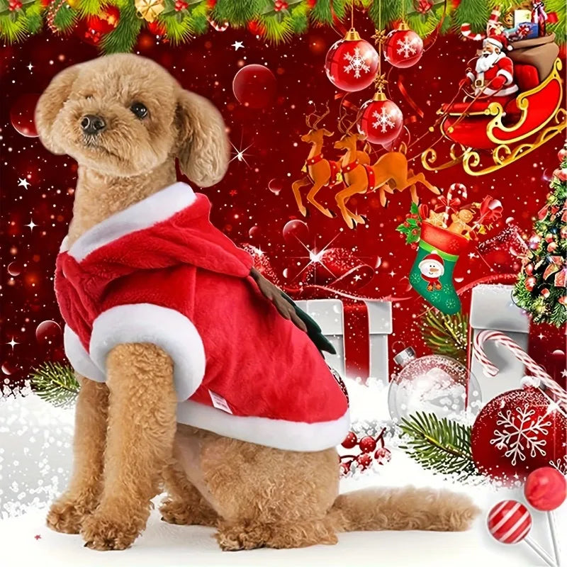 Pet Coat Apparel Outfit Christmas Winter Clothes Dog Cat Hoodie Costume for Small Dogs Puppy Chihuahua Yorkshire