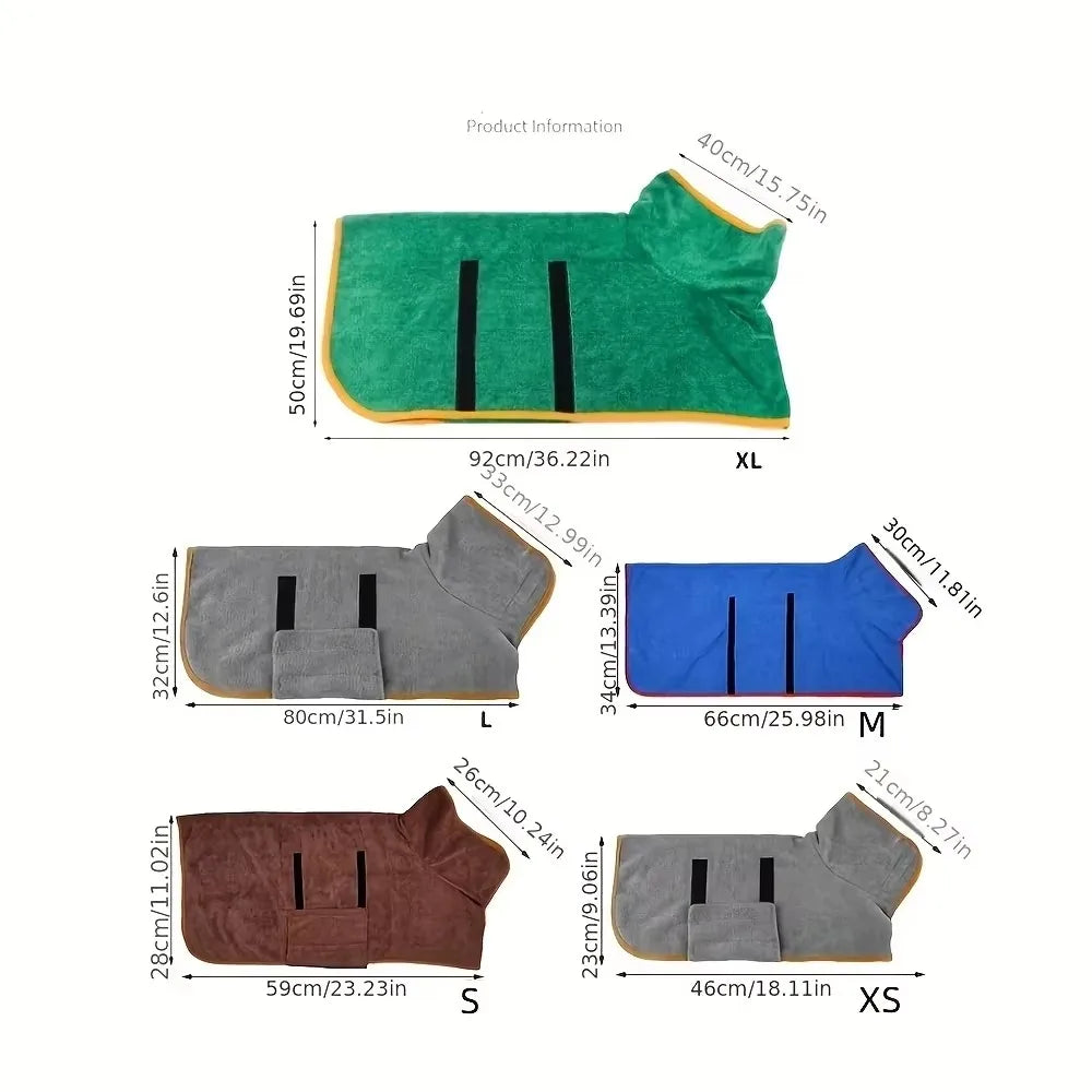 New Dog Bathrobe Absorbent Pet Quick Drying Bath Towel Dog Bath Towel Large Small Dogs Clean Absorbent Bathrobe Cat Pet Products