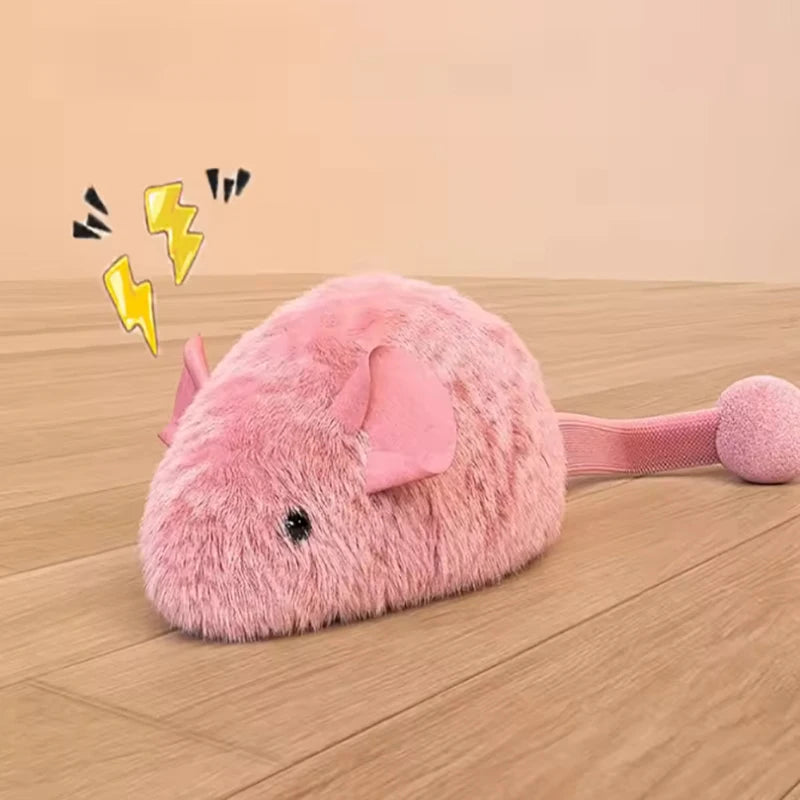 Interactive Plush Mouse Cat Toy with Night Fluorescence Simulation Mouse Cat Self Entertainment Indoor Pet Cat Toy