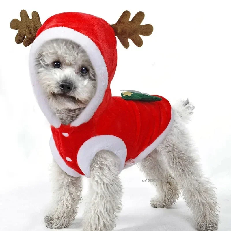 Pet Coat Apparel Outfit Christmas Winter Clothes Dog Cat Hoodie Costume for Small Dogs Puppy Chihuahua Yorkshire