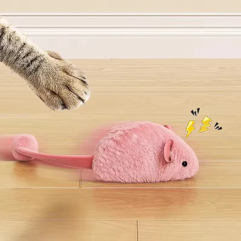 Interactive Plush Mouse Cat Toy with Night Fluorescence Simulation Mouse Cat Self Entertainment Indoor Pet Cat Toy