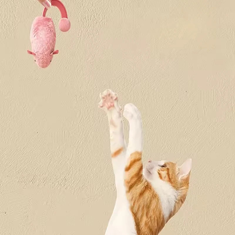 Interactive Plush Mouse Cat Toy with Night Fluorescence Simulation Mouse Cat Self Entertainment Indoor Pet Cat Toy