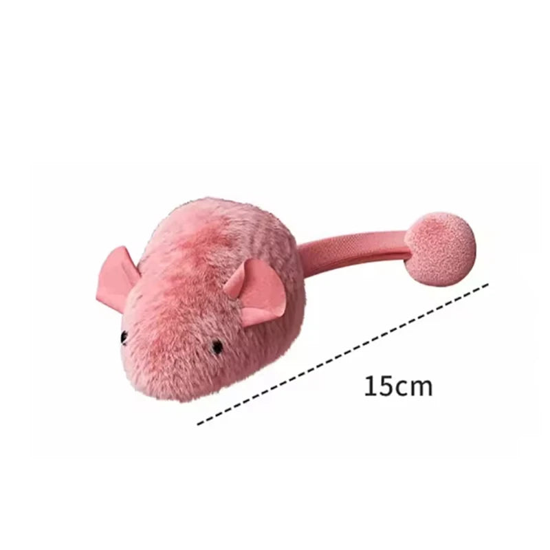 Interactive Plush Mouse Cat Toy with Night Fluorescence Simulation Mouse Cat Self Entertainment Indoor Pet Cat Toy